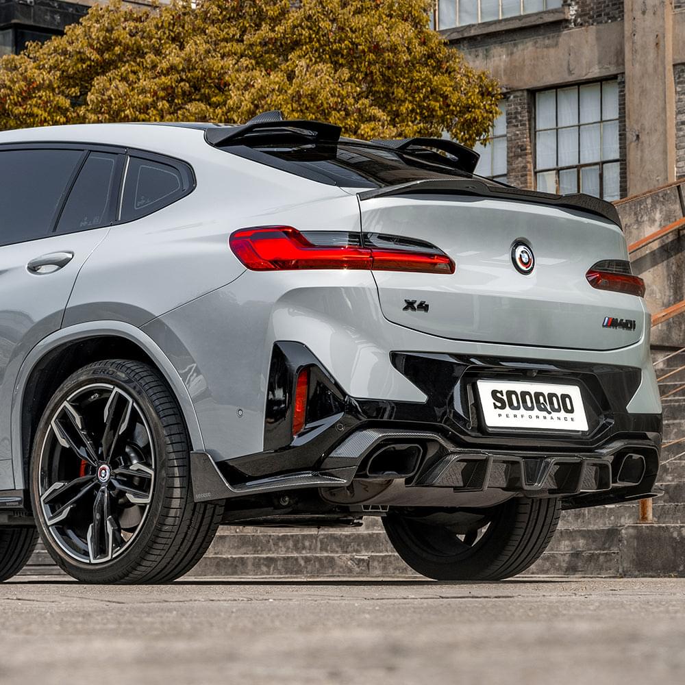 SOOQOO BMW X4M F98 Rear Spoiler In Prepreg Carbon Fiber — product view 2