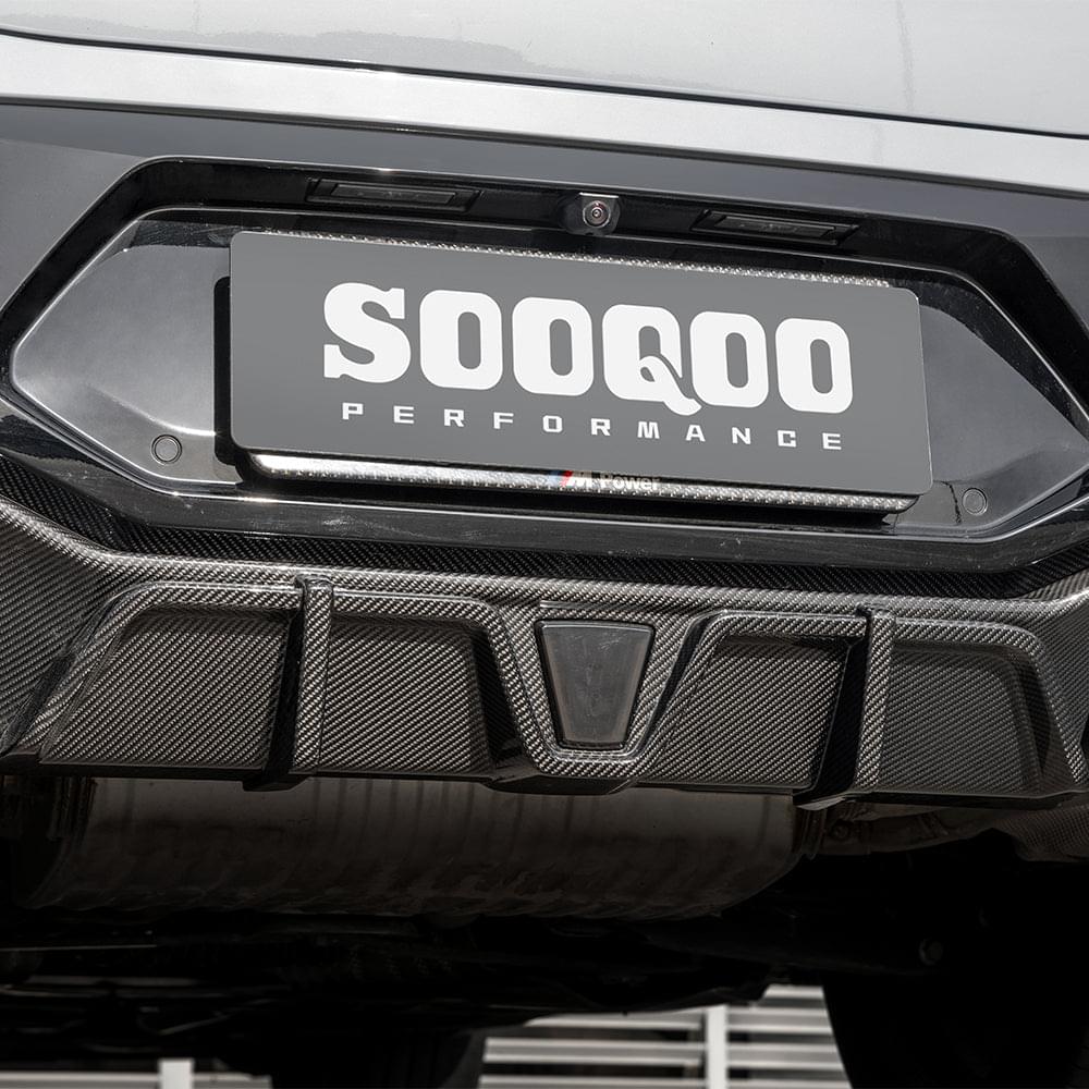 SOOQOO BMW X4M F98 LCI Rear Diffuser W/Brake Light In Prepreg Carbon Fiber — product view 6