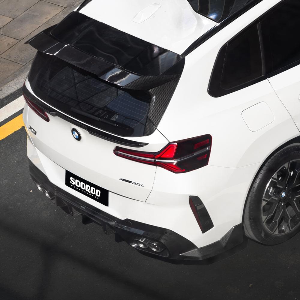 SOOQOO BMW X3 G45 Rear Bumper Inserts In Prepreg Carbon Fiber — product view 6