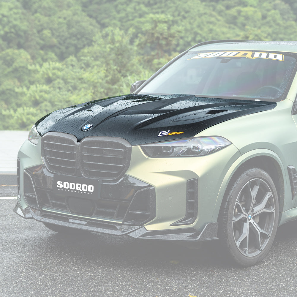 SOOQOO BMW X5M F95 Vented Hood In Gloss Carbon