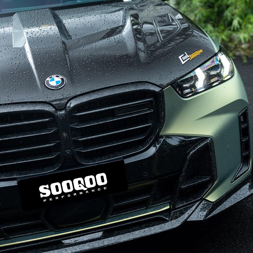 SOOQOO BMW X5M F95 Vented Hood In Gloss Carbon — product view 8