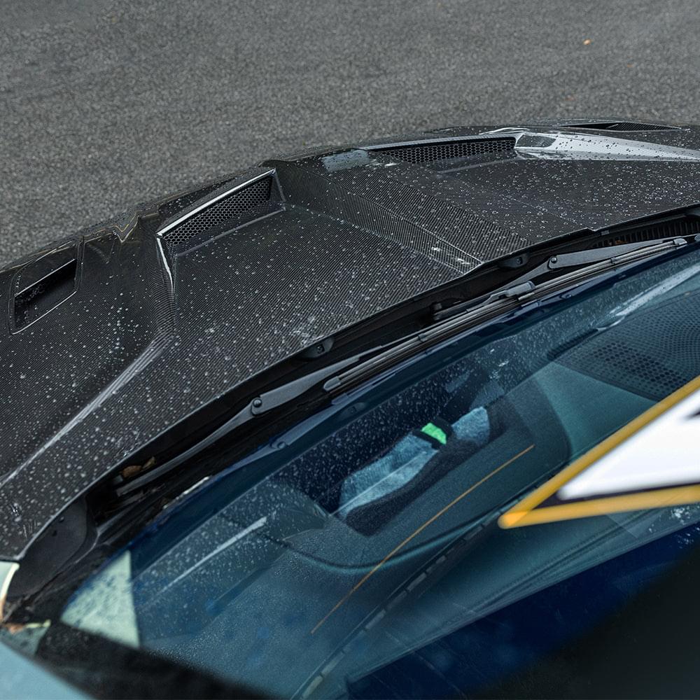SOOQOO BMW X5M F95 Vented Hood In Gloss Carbon — product view 12
