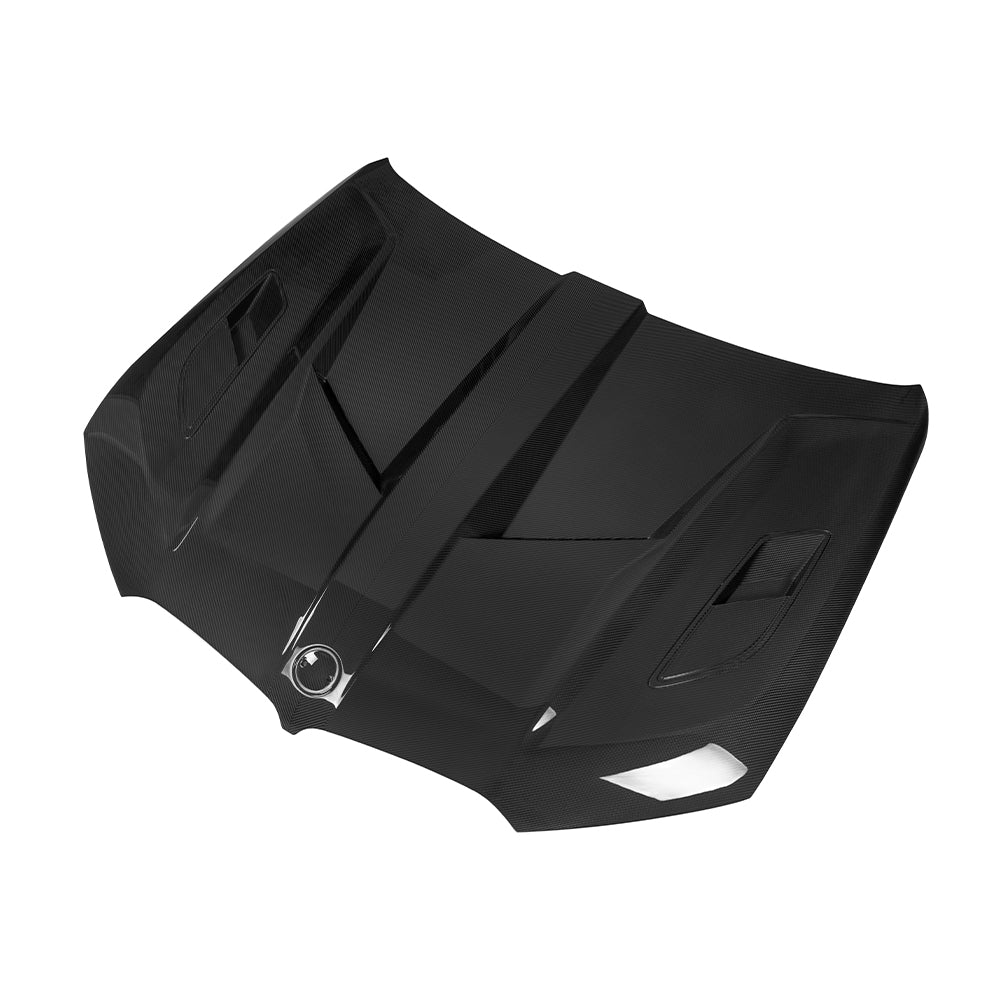 SOOQOO BMW X5M F95 Vented Hood In Gloss Carbon — product view 5