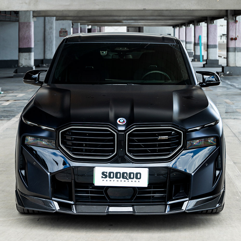 SOOQOO BMW XM G09 Front Lip In Prepreg Carbon Fiber — product view 6