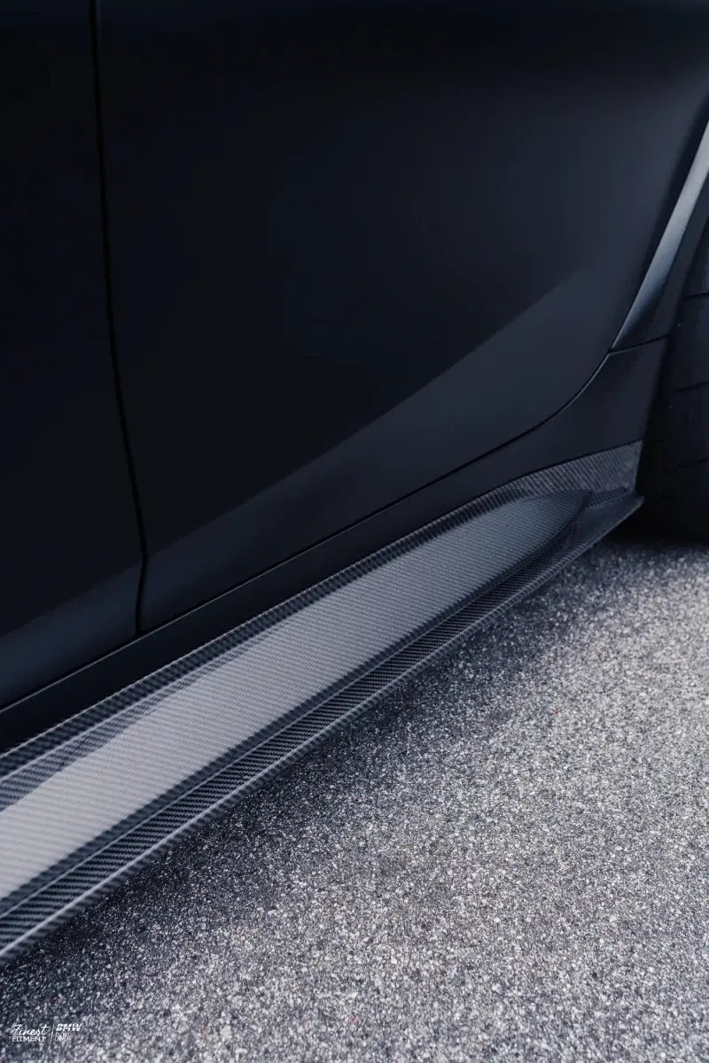 BMW G80 M3 RZ Style Dry Carbon Fiber Side Skirts | Full Replacement.