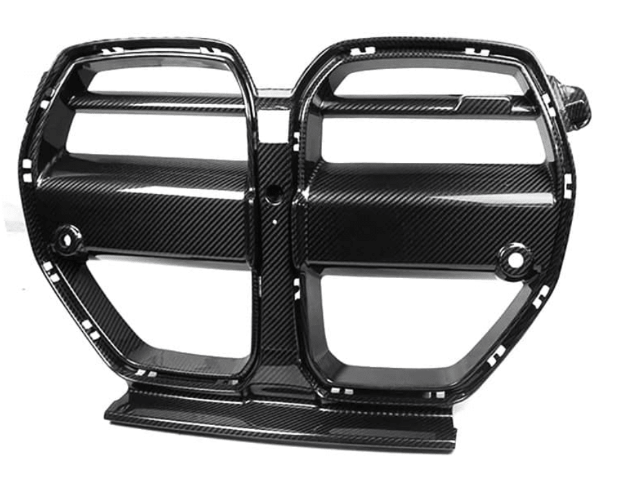BMW G8X M3 / M4 ST 1-Piece Carbon Fiber Front Kidney Grille - No-Drill Installation.