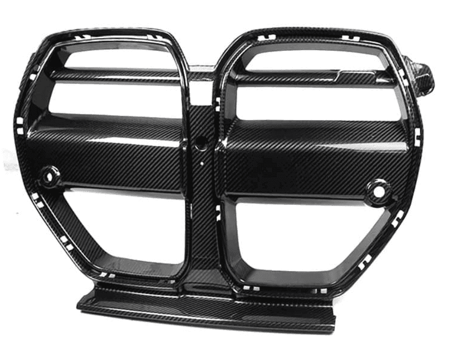 BMW G8X M3 / M4 ST 1-Piece Carbon Fiber Front Kidney Grille - No-Drill Installation.