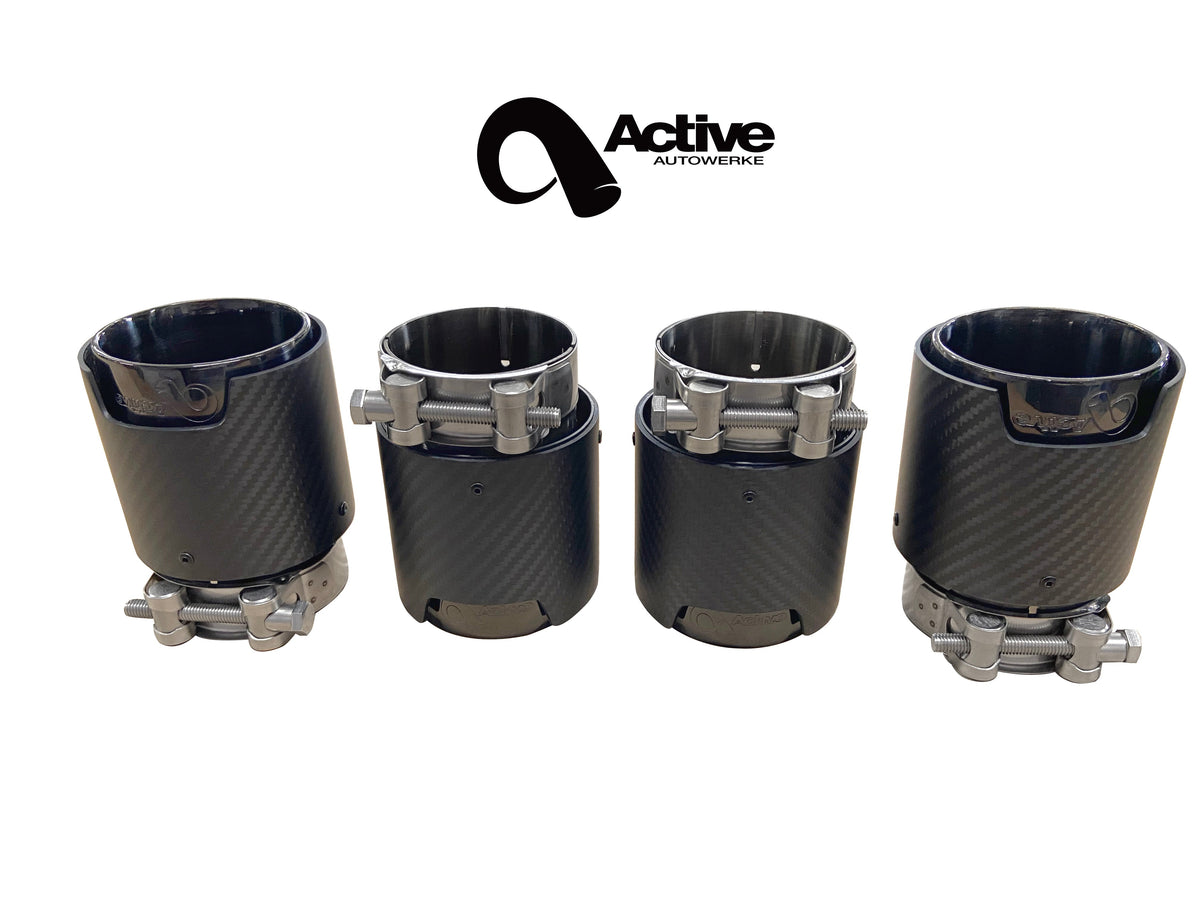 F87 BMW M2 and M2C Rear Exhaust Tips for Active Exhausts.