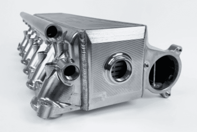 CSF Gen 2 B58 Race X Charge-Air-Cooler Manifold - Raw Billet Aluminum Finish.