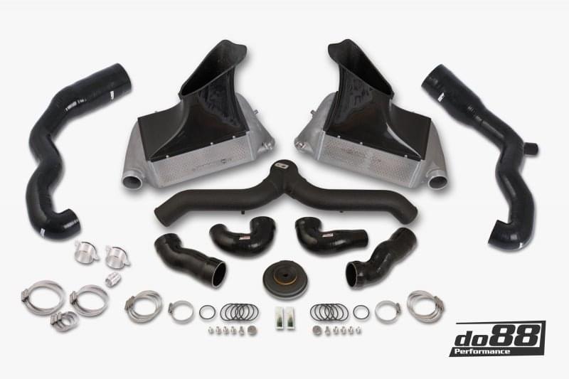 do88 07-09 Porsche 911 Turbo/GT2 (997.1) BigPack Intercooler Kit w/Black Pipe + Inlets.