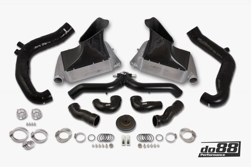 do88 10-12 Porsche 911 Turbo/Turbo S (997.2) BigPack Intercooler Kit w/Black Pipe + Inlets.