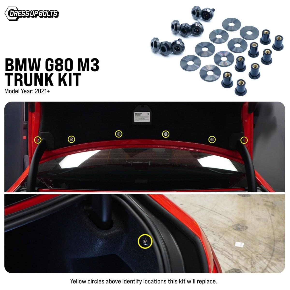 Dress Up Bolts Titanium Hardware Trunk Kit - BMW G80 M3 (2021+).