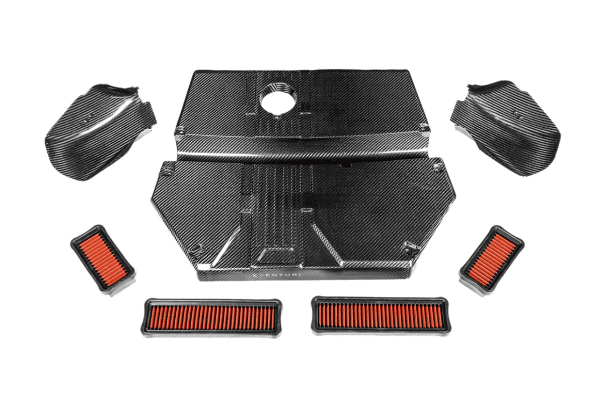 Eventuri BMW F97/F98 LCI Carbon Air Box Lid w/ Replacement Filters and Carbon Scoops.