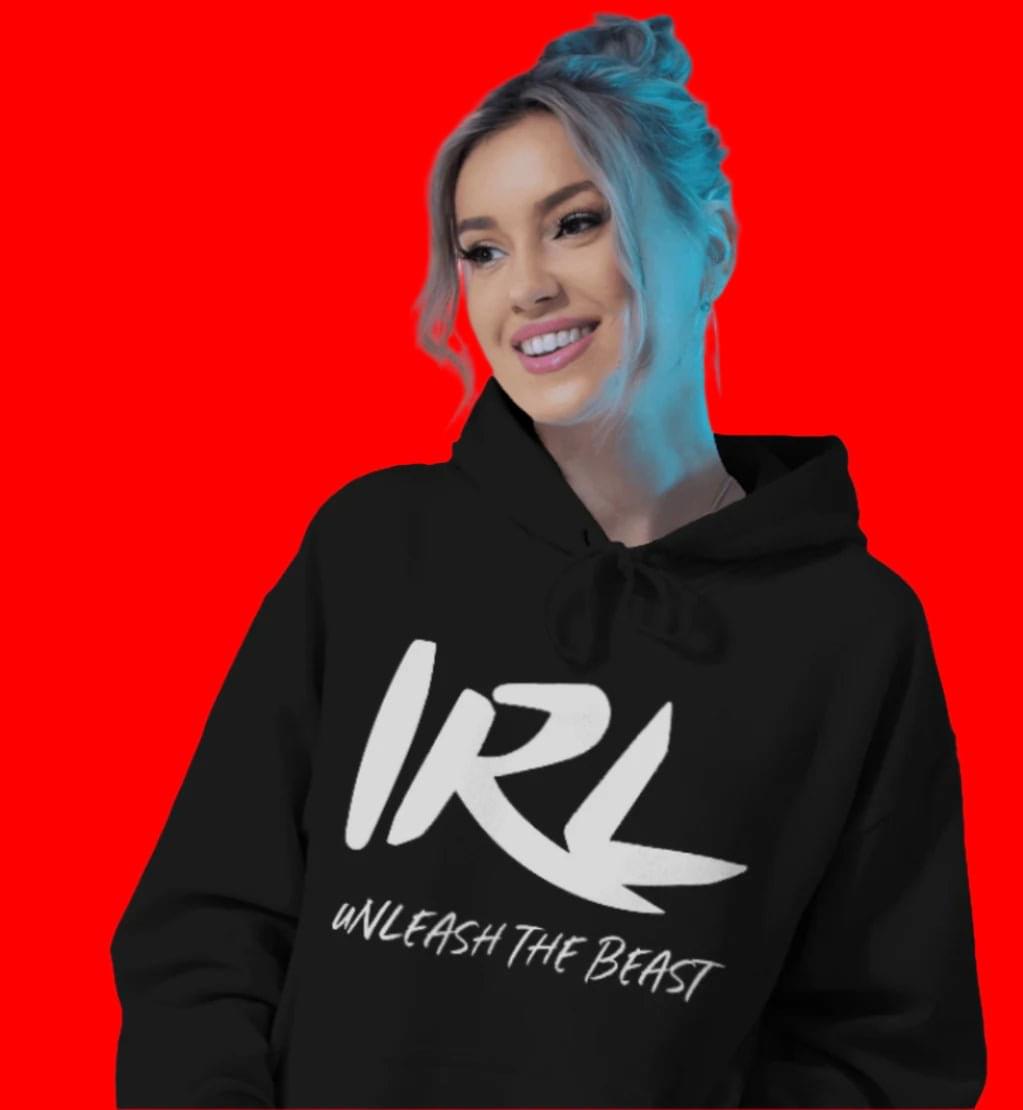 IRL BLACK HOODIE.