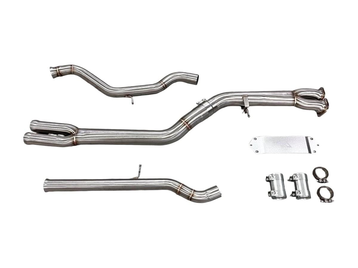 MAD BMW F8x M3 M4 S55 Single Midpipe (Brace Included).