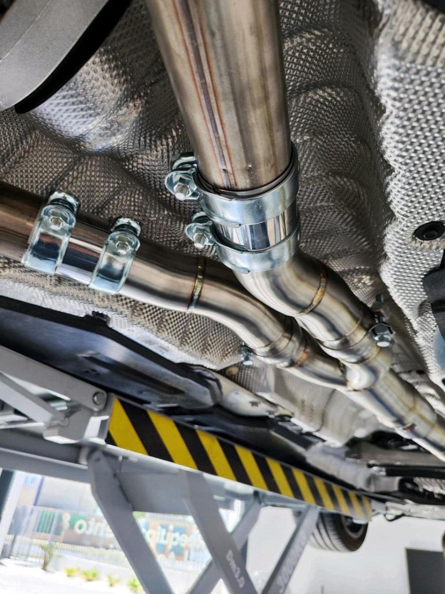 MAD BMW G8x M3 M4 S58 Resonated Single Midpipe (Brace Included).