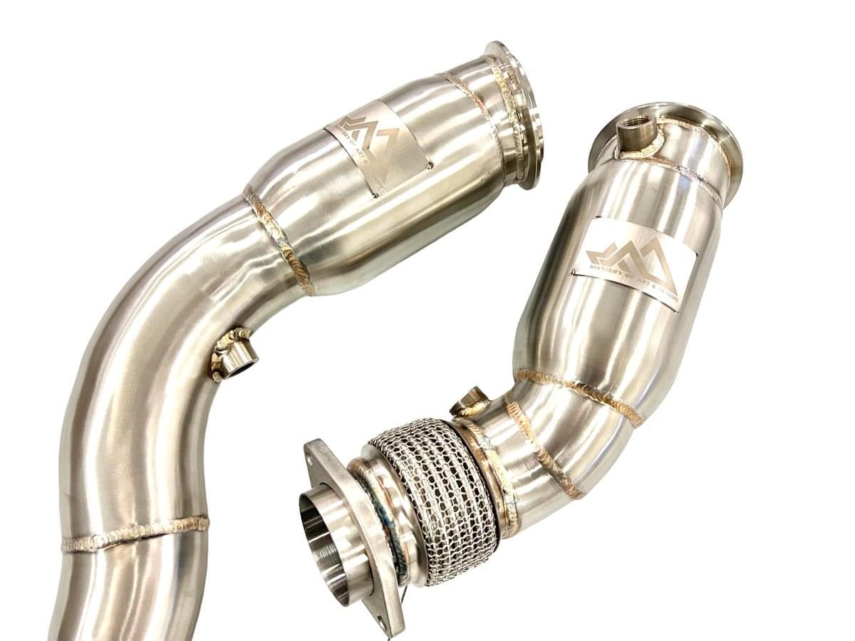 MAD BMW S55 Resonated Downpipes M2C M3 M4 W/ Flex Section.