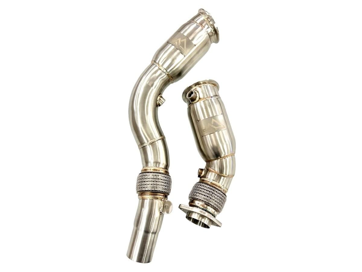 MAD BMW S55 Resonated Downpipes M2C M3 M4 W/ Flex Section.
