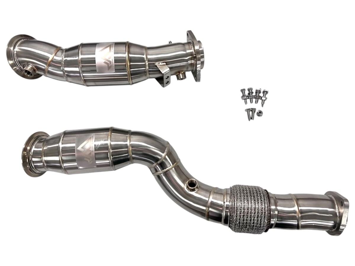 MAD BMW S58 Catted Downpipes M2 M3 M4 G87 G80 G82 G83 W/ Flex Section.