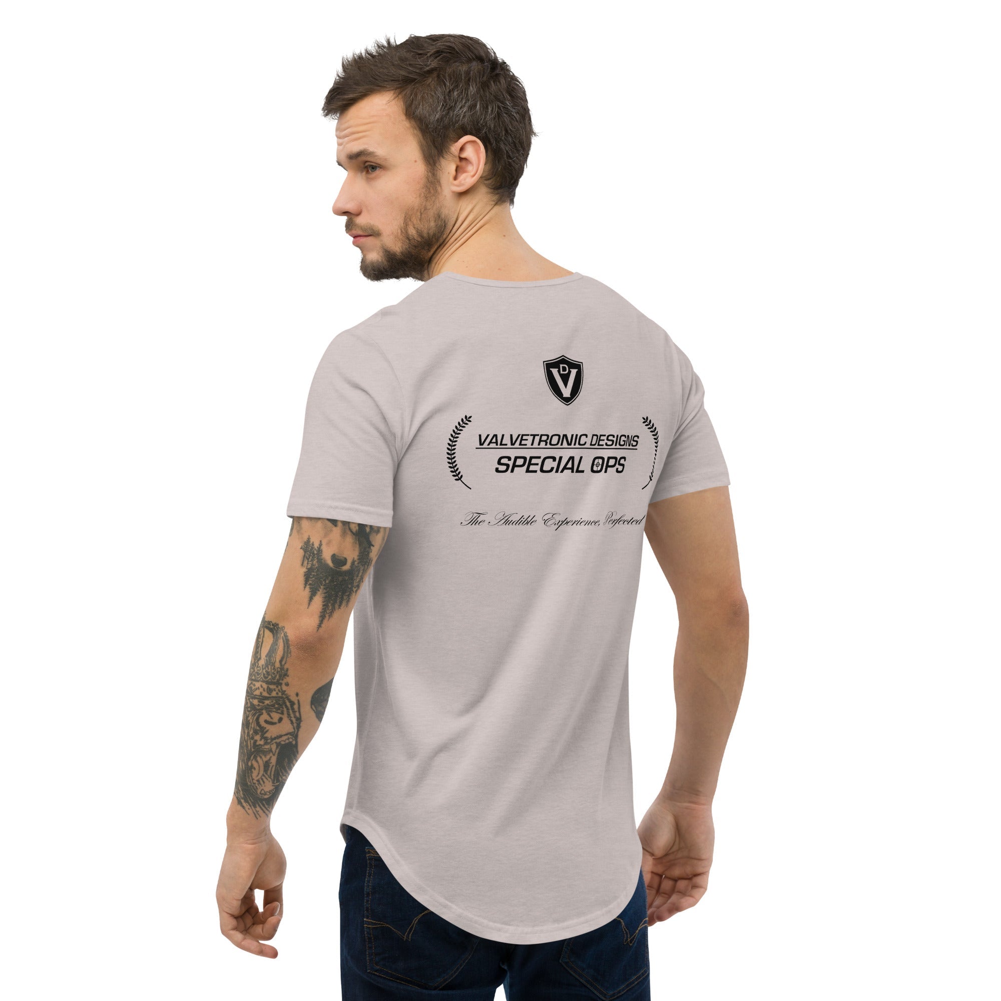 Men's Curved Hem T-Shirt Large special ops logo ( light base colors) - COLORADO N5X