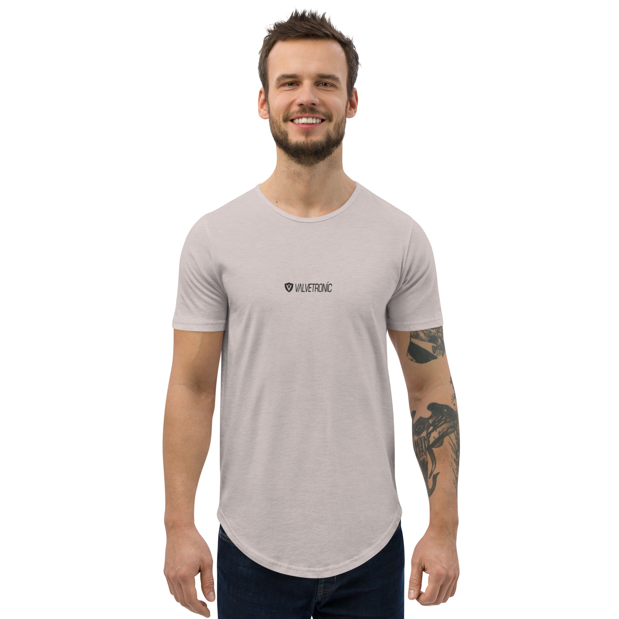 Men's Curved Hem T-Shirt White logo (Valvetronic) - COLORADO N5X