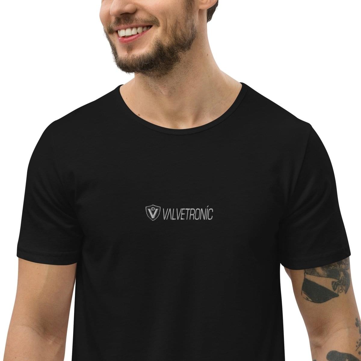 Men's Curved Hem T-Shirt Large special ops logo ( dark base colors).