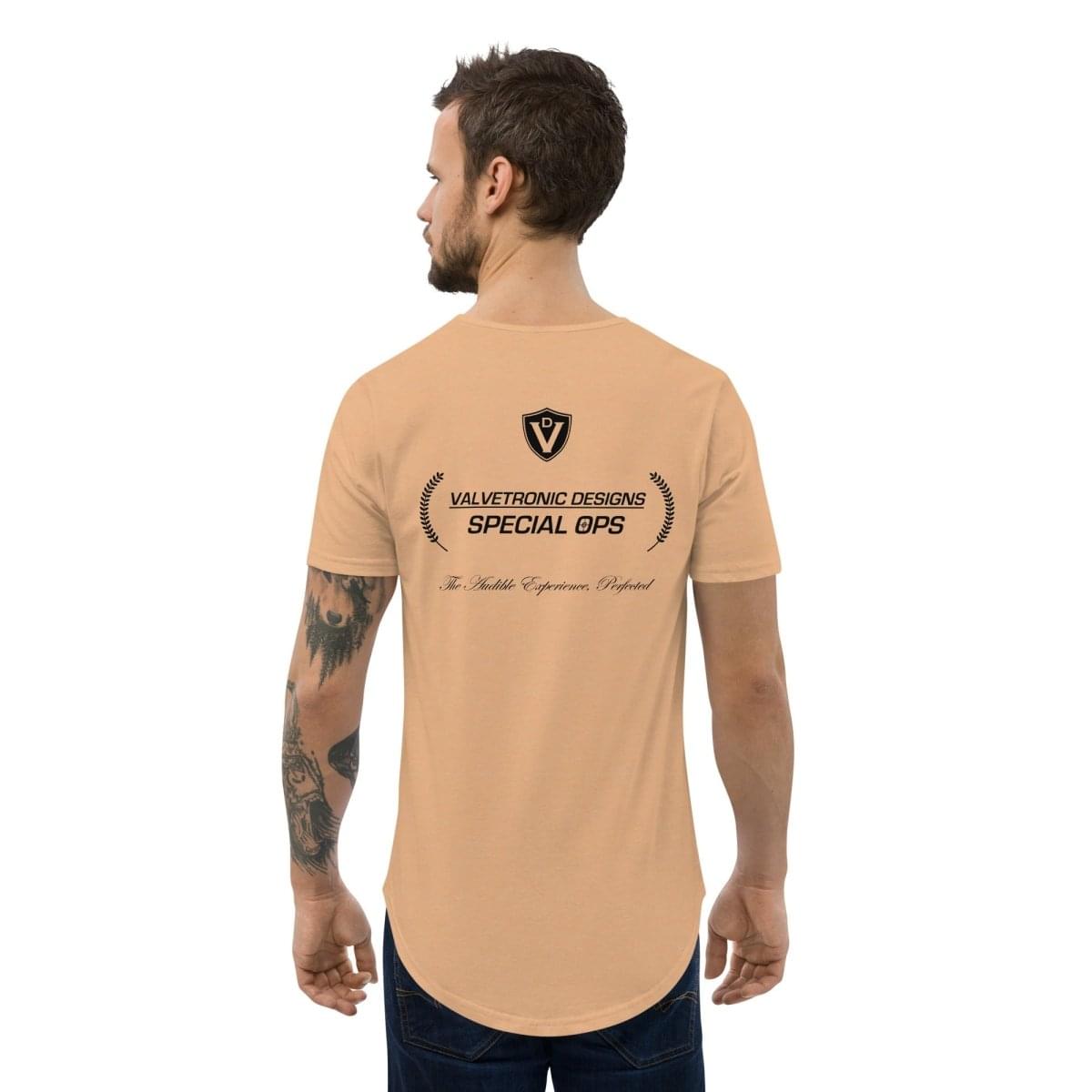 Men's Curved Hem T-Shirt Large special ops logo ( light base colors).