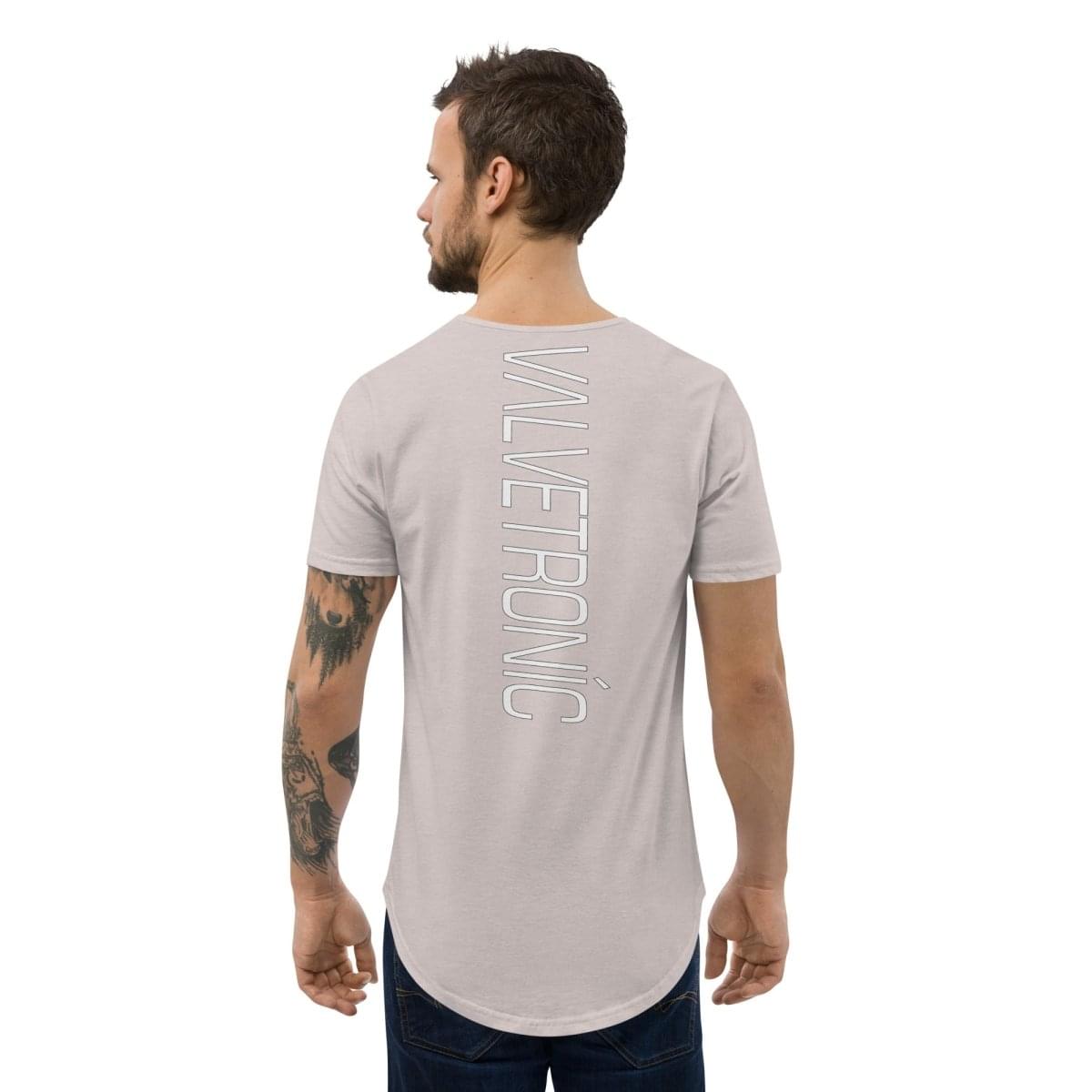 Men's Curved Hem T-Shirt White logo (Valvetronic).