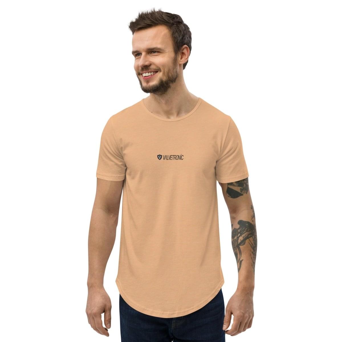 Men's Curved Hem T-Shirt White logo (Valvetronic).