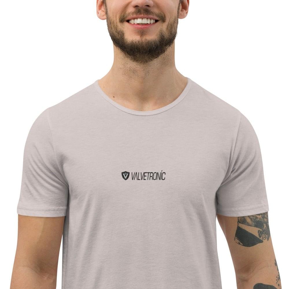 Men's Curved Hem T-Shirt White logo (Valvetronic).