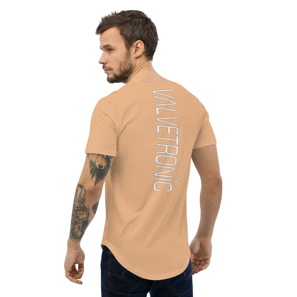 Men's Curved Hem T-Shirt White logo (Valvetronic).