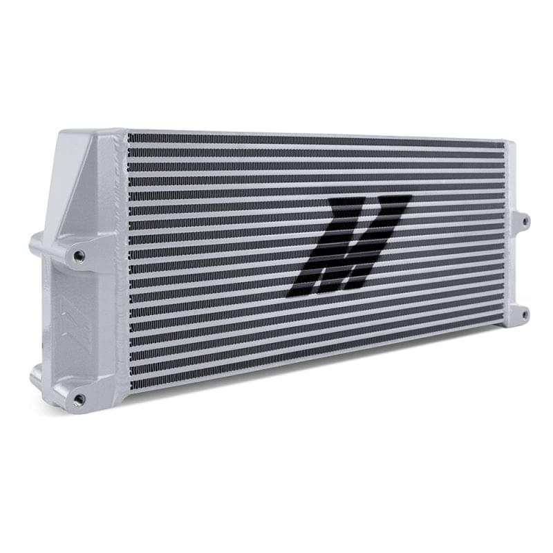 Mishimoto Heavy-Duty Oil Cooler - 17in. Same-Side Outlets - Silver.