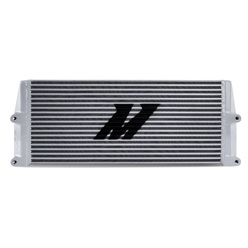 Mishimoto Heavy-Duty Oil Cooler - 17in. Same-Side Outlets - Silver.