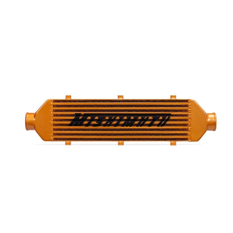 Mishimoto Universal Gold Z Line Intercooler Overall Size: 28x8x3 Core Size: 21x6x2.5 Inlet / Outlet.