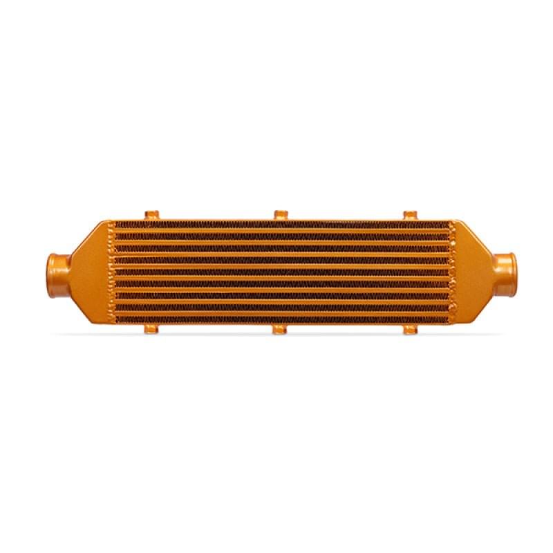 Mishimoto Universal Gold Z Line Intercooler Overall Size: 28x8x3 Core Size: 21x6x2.5 Inlet / Outlet.