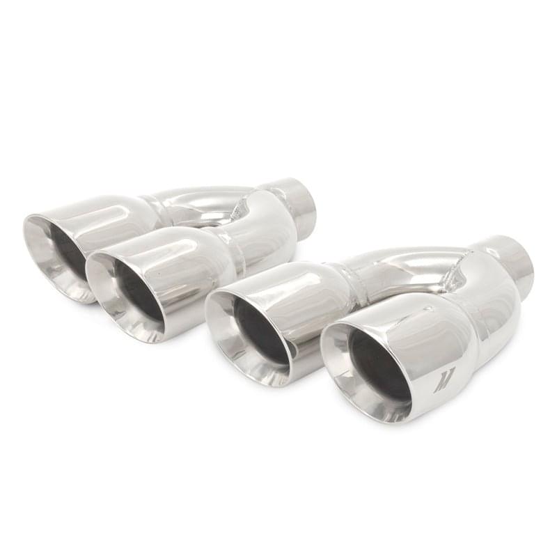 Mishimoto Universal Steel Muffler Tip 2.5in Inlet Dual Y Polished.