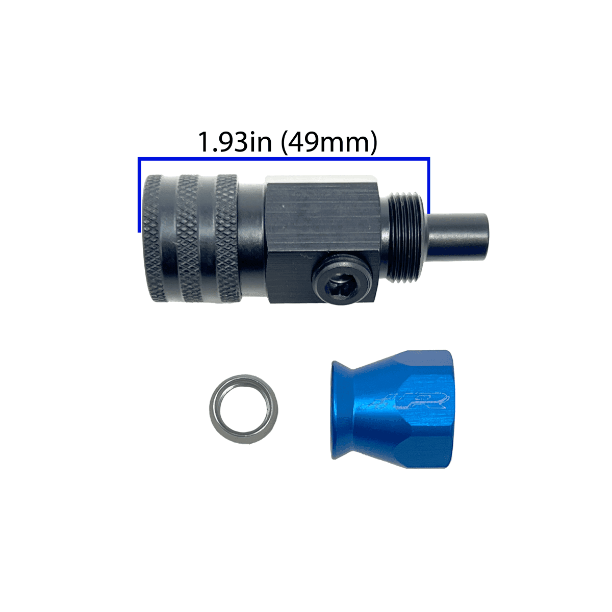 PTFE AN6 Fitting to 3/8" Female QC with 1/8"NPT port.