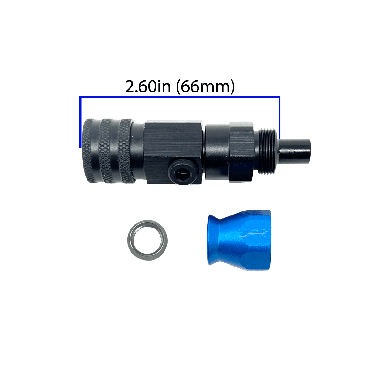 PTFE AN6 to 3/8" Female Swivel QC with 1/8" NPT Port.