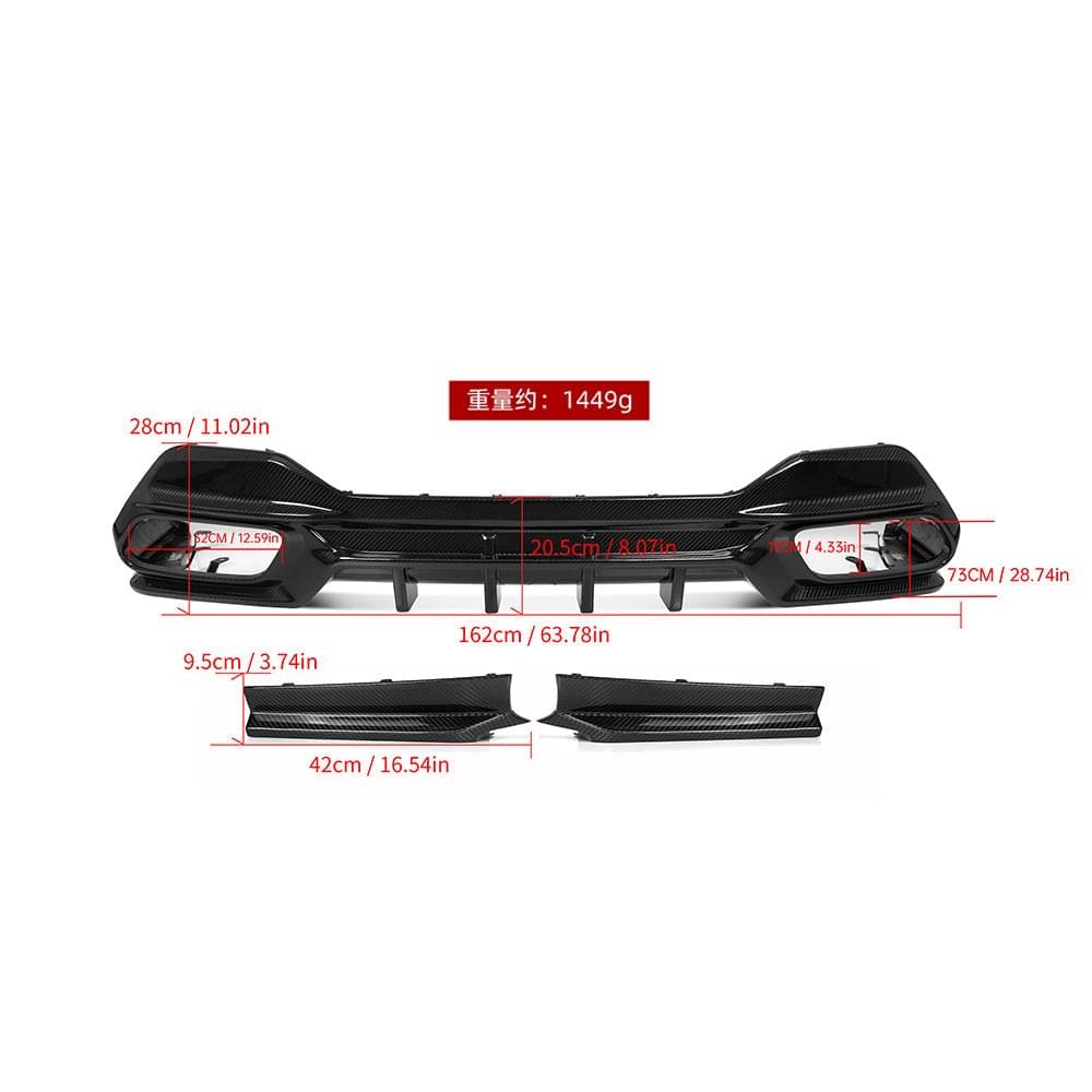 SOOQOO BMW G16 Carbon Fiber Diffuser.