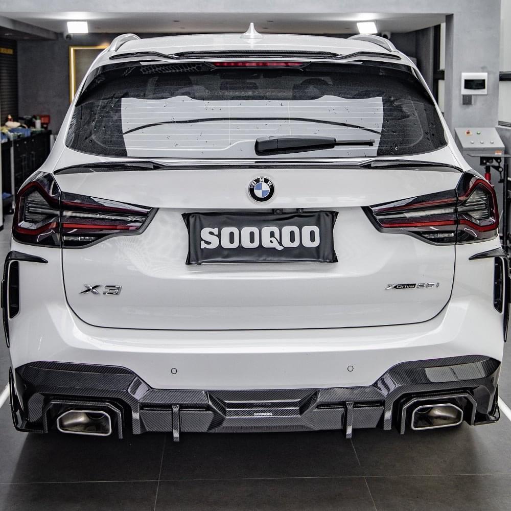 SOOQOO BMW X3 G01 LCI Carbon Fiber Diffuser.