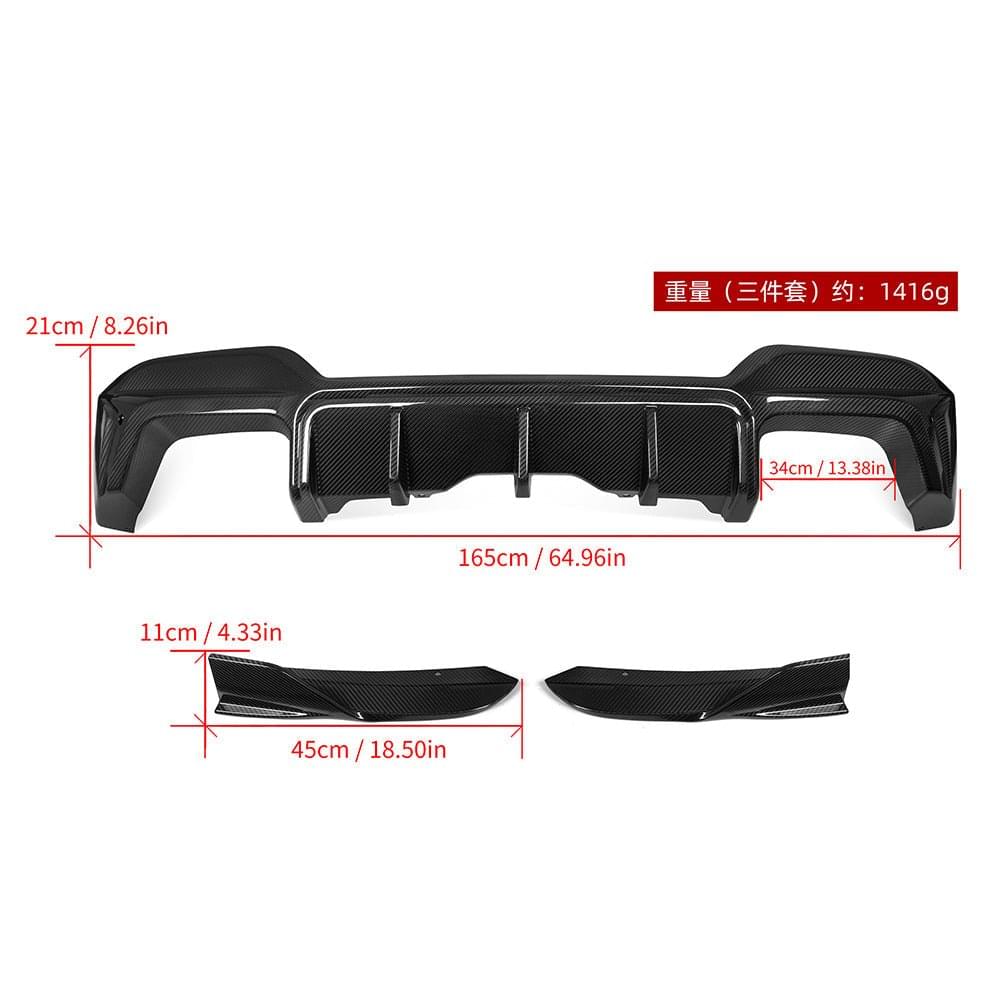 SOOQOO BMW X3M F97 Carbon Fiber Rear Diffuser.