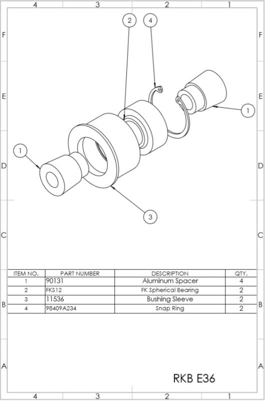 SPL Parts 90-00 BMW 3 Series (E36/E46) Rear Knuckle Bushings.