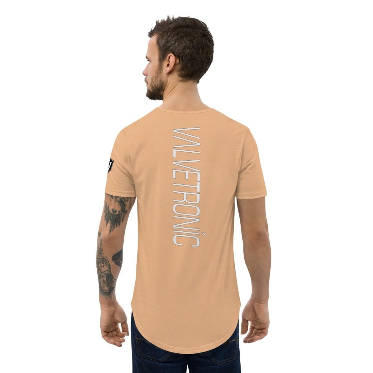 Valvetronic Men's Curved Hem T-Shirt white text - COLORADO N5X