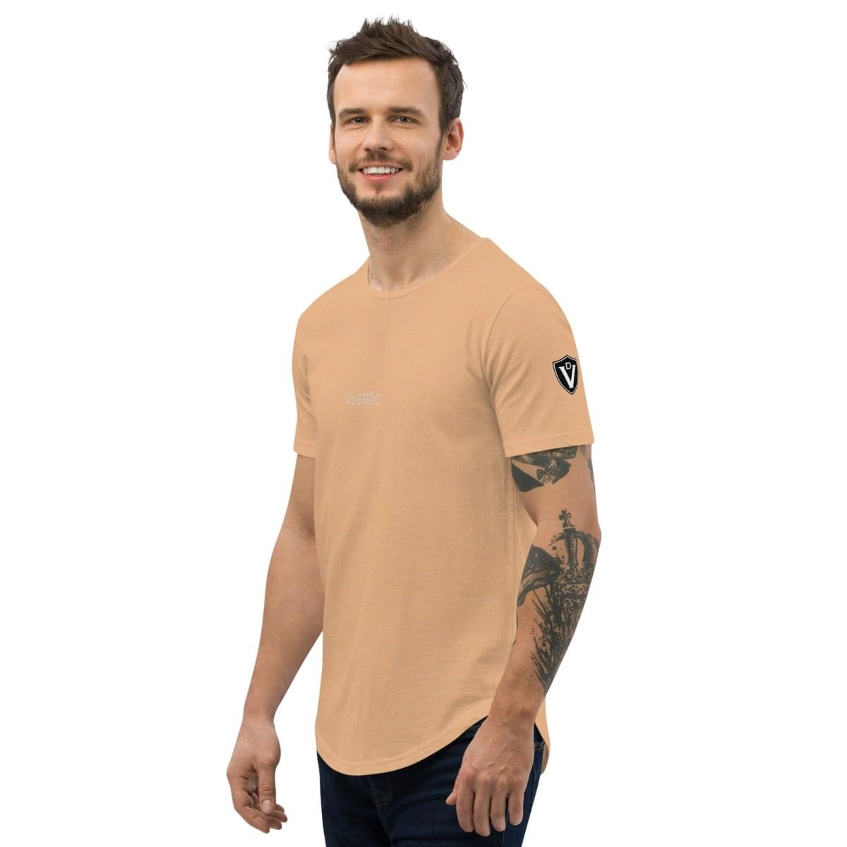 Valvetronic Men's Curved Hem T-Shirt white text - COLORADO N5X