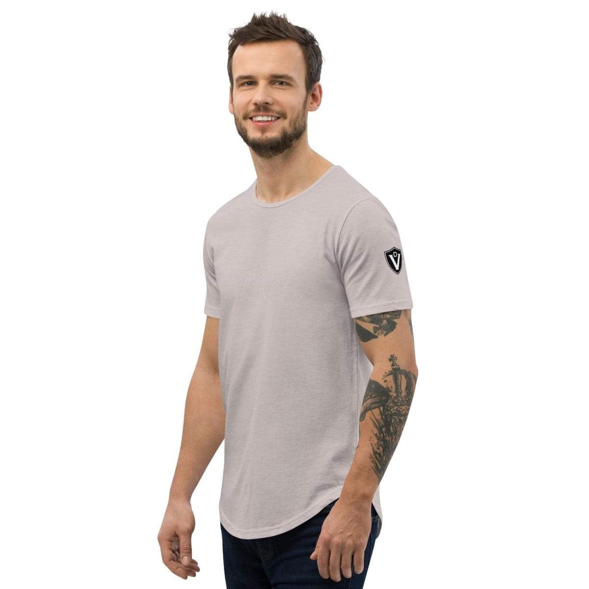 Valvetronic Men's Curved Hem T-Shirt white text - COLORADO N5X