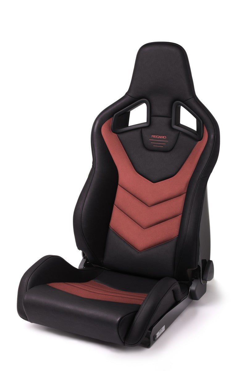 Recaro Sportster GT Driver Seat - Black Vinyl/Red Suede - COLORADO N5X