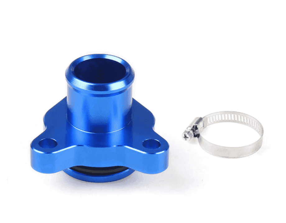 Billet Aluminum Coolant Flange Kit with Hose Clamp & O-Ring.