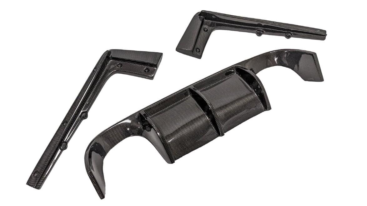 BMW F30 M3 Style Rear Bumper V-Style Carbon Fiber Diffuser.