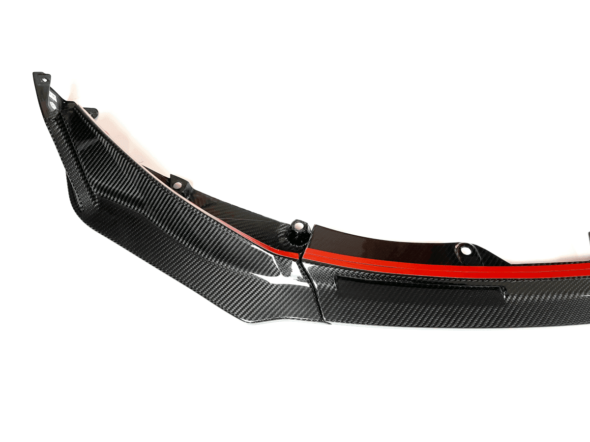 BMW G8X M3 / M4 VR1 Style 3-Piece Carbon Fiber Front Lip Splitter.