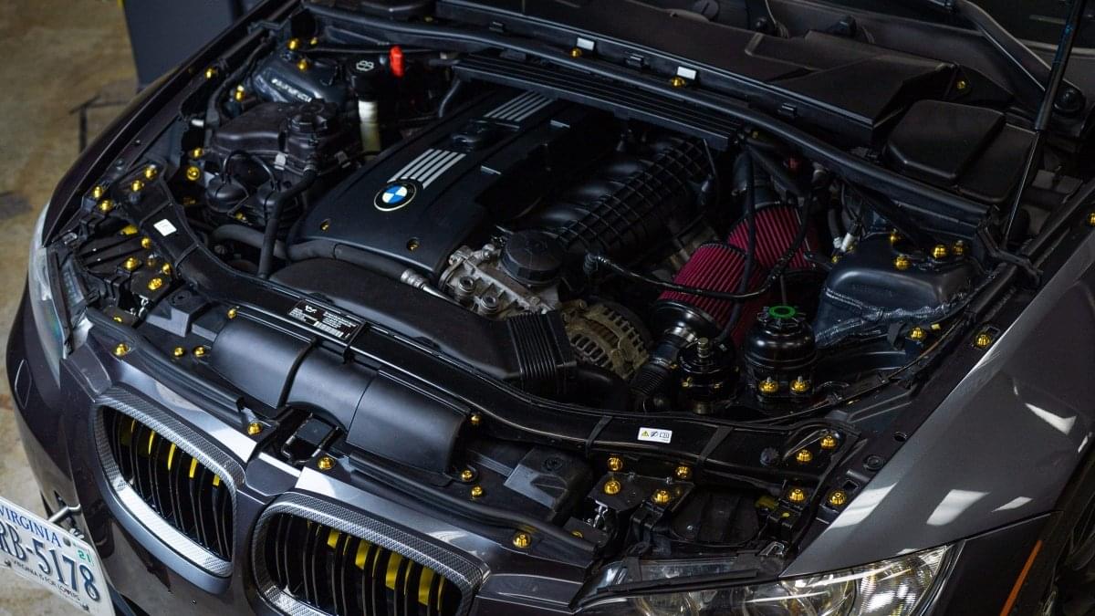 Dress Up Bolts Stage 2 Titanium Hardware Engine Bay Kit - BMW E9X 335i (2007-2013).